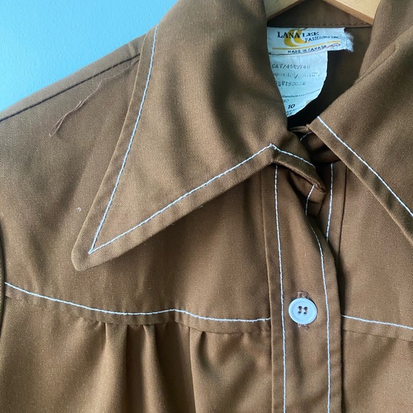 Vintage 70s Brown Shirt - Picture 3 of 3